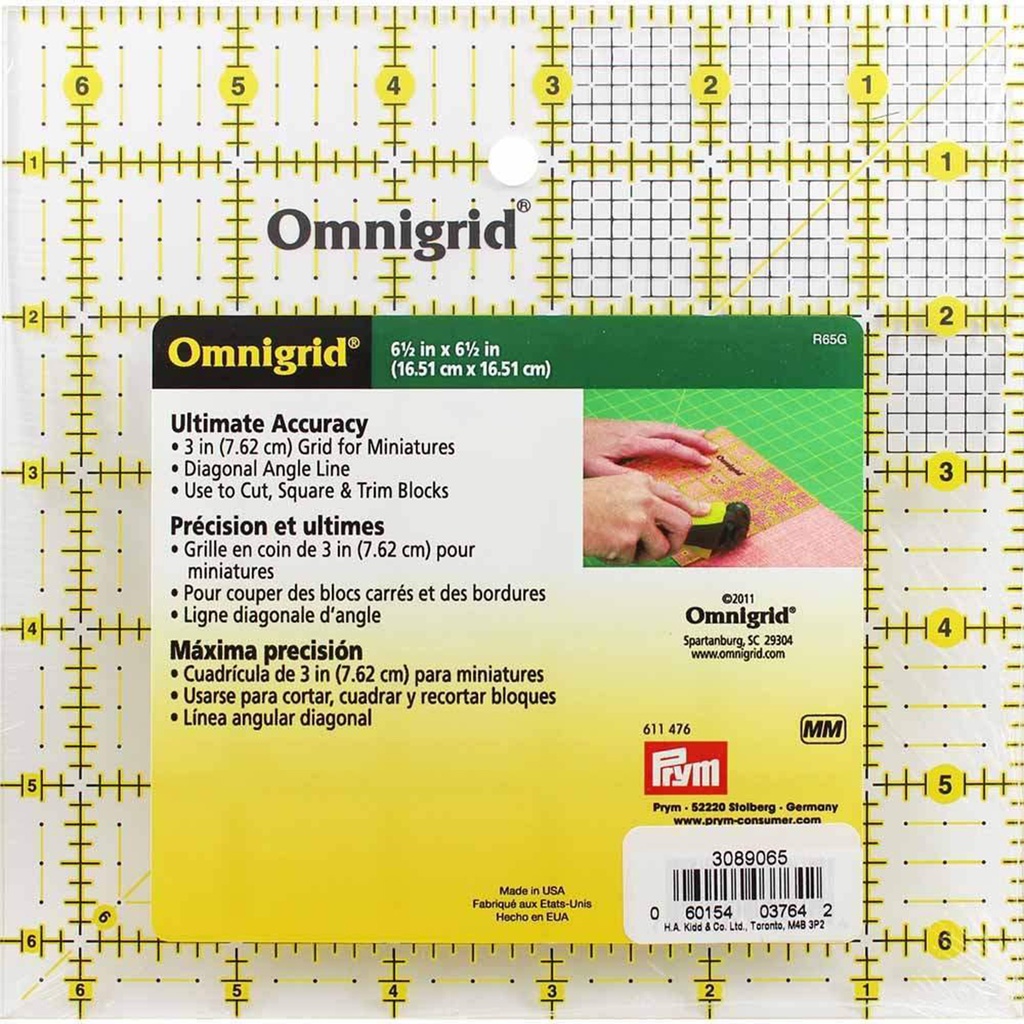 Omnigrid Ruler 6-1/2" x 6-1/2"