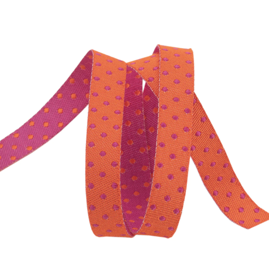 Ribbon Yardage - Reversible Dots Thistle