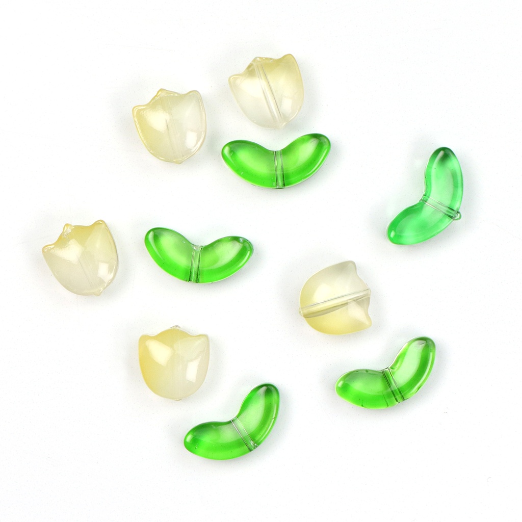 Yellow, Tulip Flower & Leaf Bead Pack