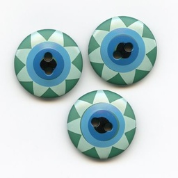 [BPK_20S-GB] Kaffe Fassett, 20mm Star Flower - Green & Blue Button Pack