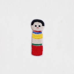 [13-8680] Daruma Embroidered Sticker (Kokeshi)